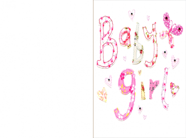 Printable Stitched Baby Girl Cards