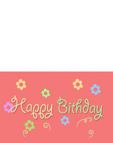 Printable Peach Flowers Happy Birthday Cards