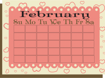 February Love Printable Calendars