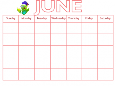 Pink Graduation Blank Worm Printable Calendar