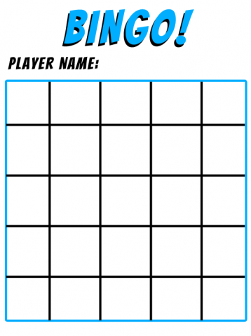 Blue Bingo Printable Board Games