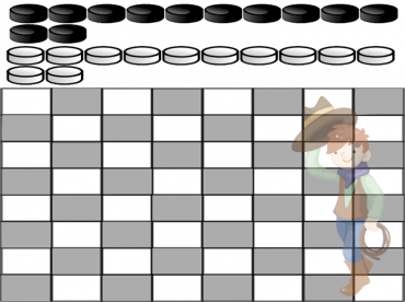 Happy Cowboy Checkers Board Game