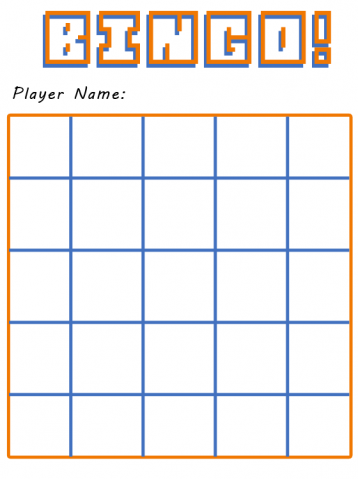 Orange 3D Printable Bingo Board Games