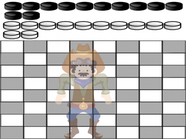 Rootin' Tootin' Cowboy Checkers Printable Game