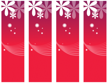 Printable Red Flower Bookmarks