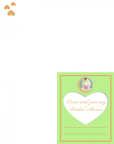 Green Heart Free Printable Bridal Shower Invitation
