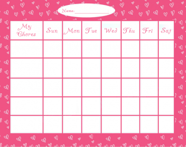 Pink Chore Chart