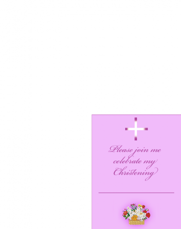 Cross and Flowers Printable Christening Invitation