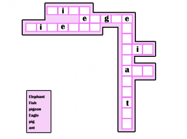 Printable Animal Theme Crossword Puzzle