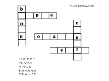 Printable Fruit Crossword Puzzle