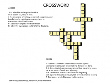 Yellow Crossword Printable Games