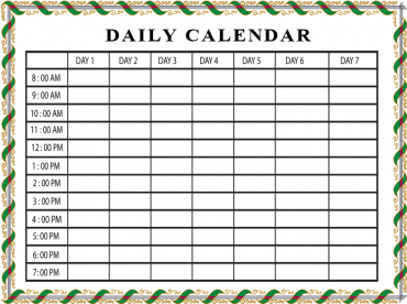 Printable Daily Calendars