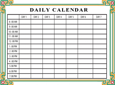 Printable Squares Daily Calendars