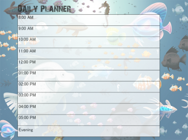 Printable Underwater Daily Calendars