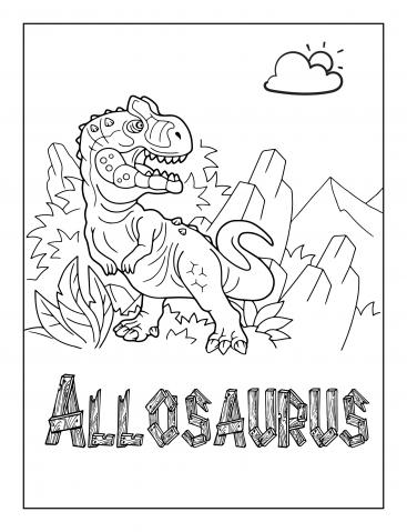 Printable Dinosaur Coloring Page Allosaurus
