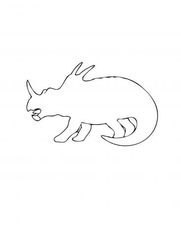 Styracosaurus Dinosaur Template & Stencil