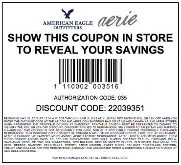 Printable American Eagle Coupon
