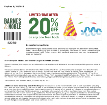 Printable Barnes and Noble Coupon