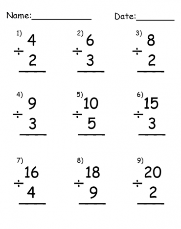 Printable division Worksheets