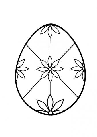 Coloring Page easter egg flowers