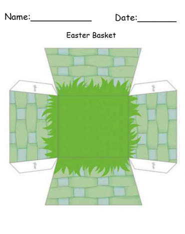 Green Easter Basket Printable Craft