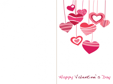 Printable Cascading Hearts Valentines Day Cards