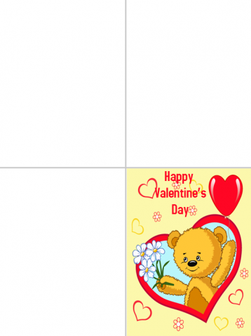 Printable Fuzzy Bear Valentines Day Card
