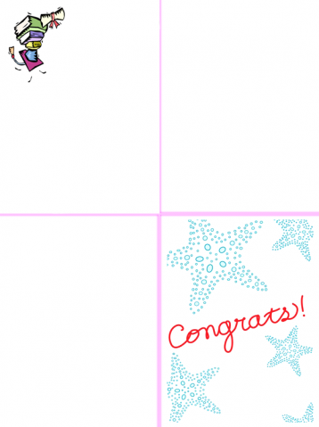 Blue Stars Foldable Graduation Card