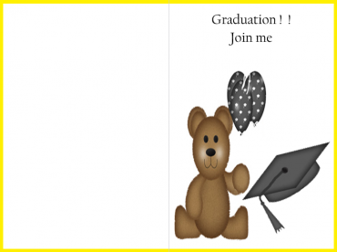 Graduation! Join Me Bear Graduation Invitation