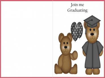 Join Me Graduating Bear Printable Graduation Invitation