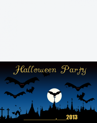 Bats and Moon Halloween Printable Invitations