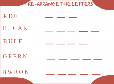 Color Spelling Kids Worksheets