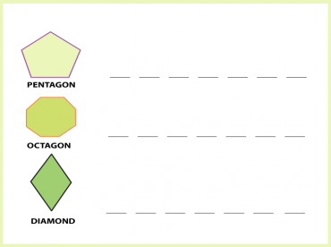 Green Shapes Matching Kids Worksheets