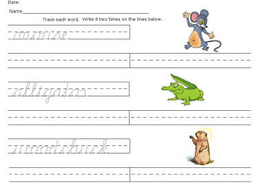 Printable Cursive Lessons Worksheet