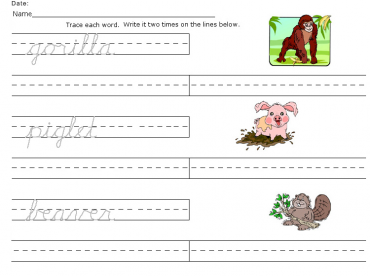 Printable Cursive Worksheet