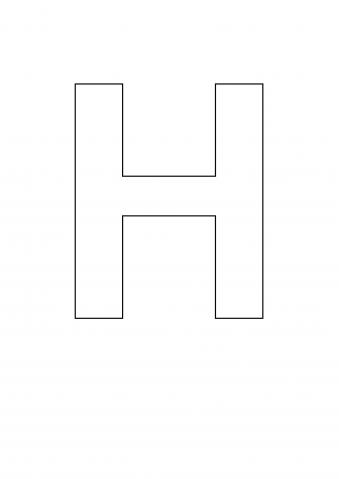 Letter Stencil Bold Uppercase H