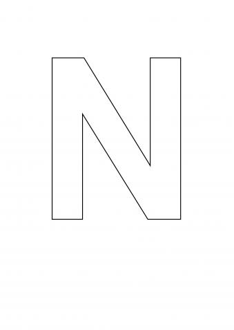 Letter Stencil Bold Uppercase N