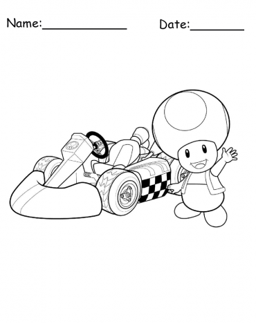 Mushroom Mario Printable Coloring Pages