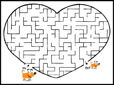 Heart-Shaped Printable Mazes