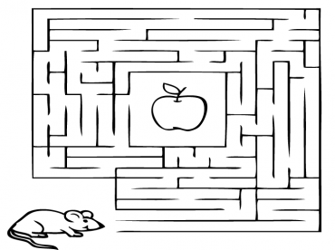 Mouse and Apple Printable Maze Game