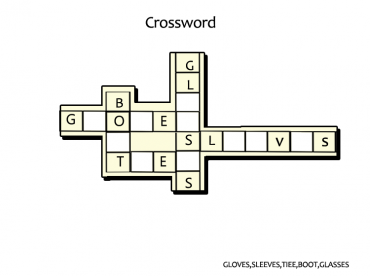 Printable Clothing Theme Crossword Puzzles