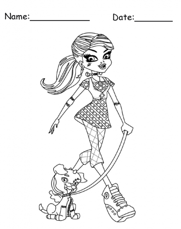 Frankie Stein Monster High Printable Coloring Pages