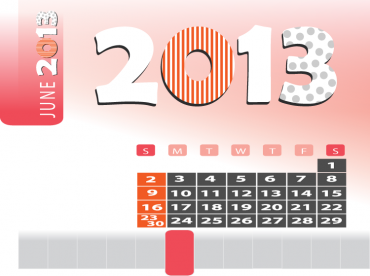 Red and White June Printable Calendars