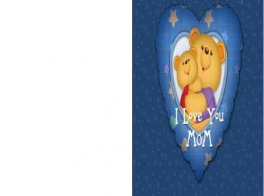 Printable Bear Mother's Day Card