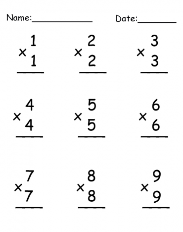Printable Multiplication Worksheet