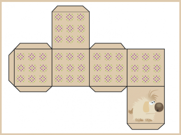 Brown Foldable Box Craft with Brown Dog