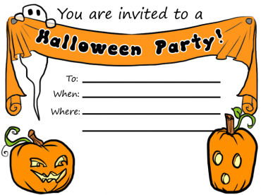 Orange Banner Halloween Party Invitation