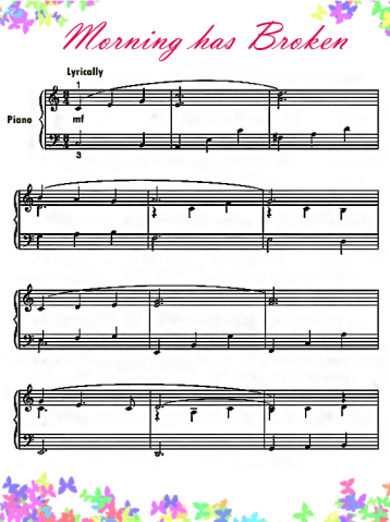 Printable Morning Has Broken Piano Music