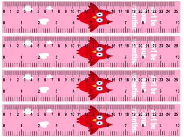 Printable Pink Owl Ruler