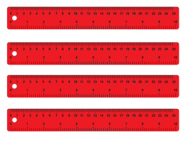 Red Printable rulers